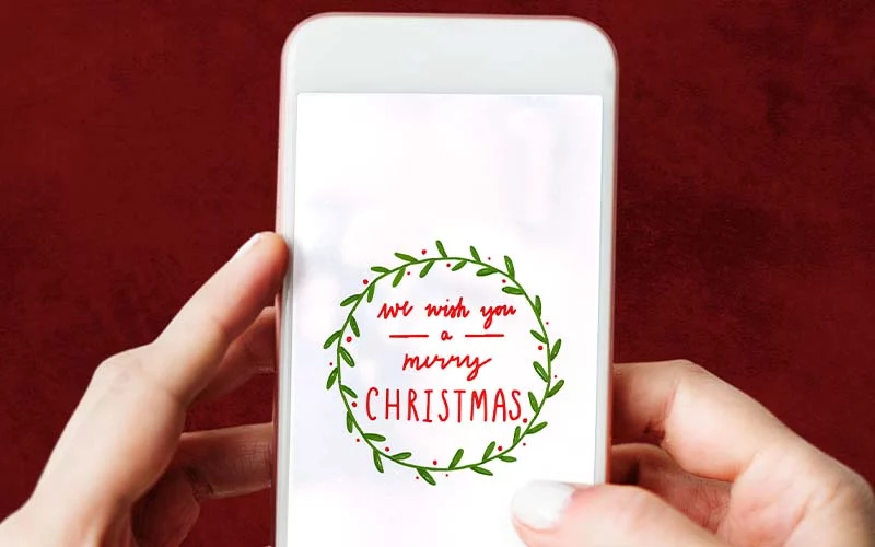digital card wishing merry christmas