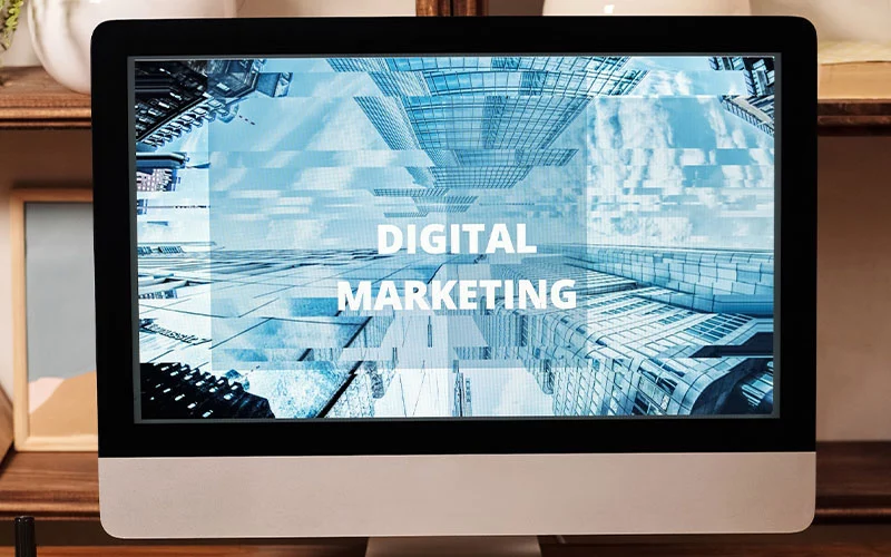 digital marketing written on a Computer screen
